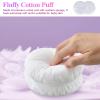 2pcs 4.13 Inch Powder Puffs Large Loose body powder puff, White Soft Velour makeup puff view 3