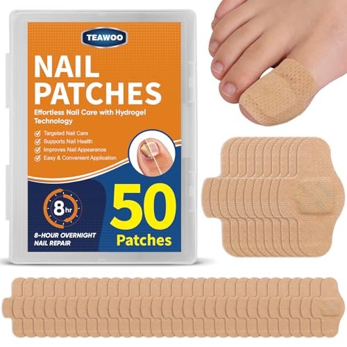TEAWOO 50PCS Toenail Nail Patches, Self-Adhesive Conditioning Stickers