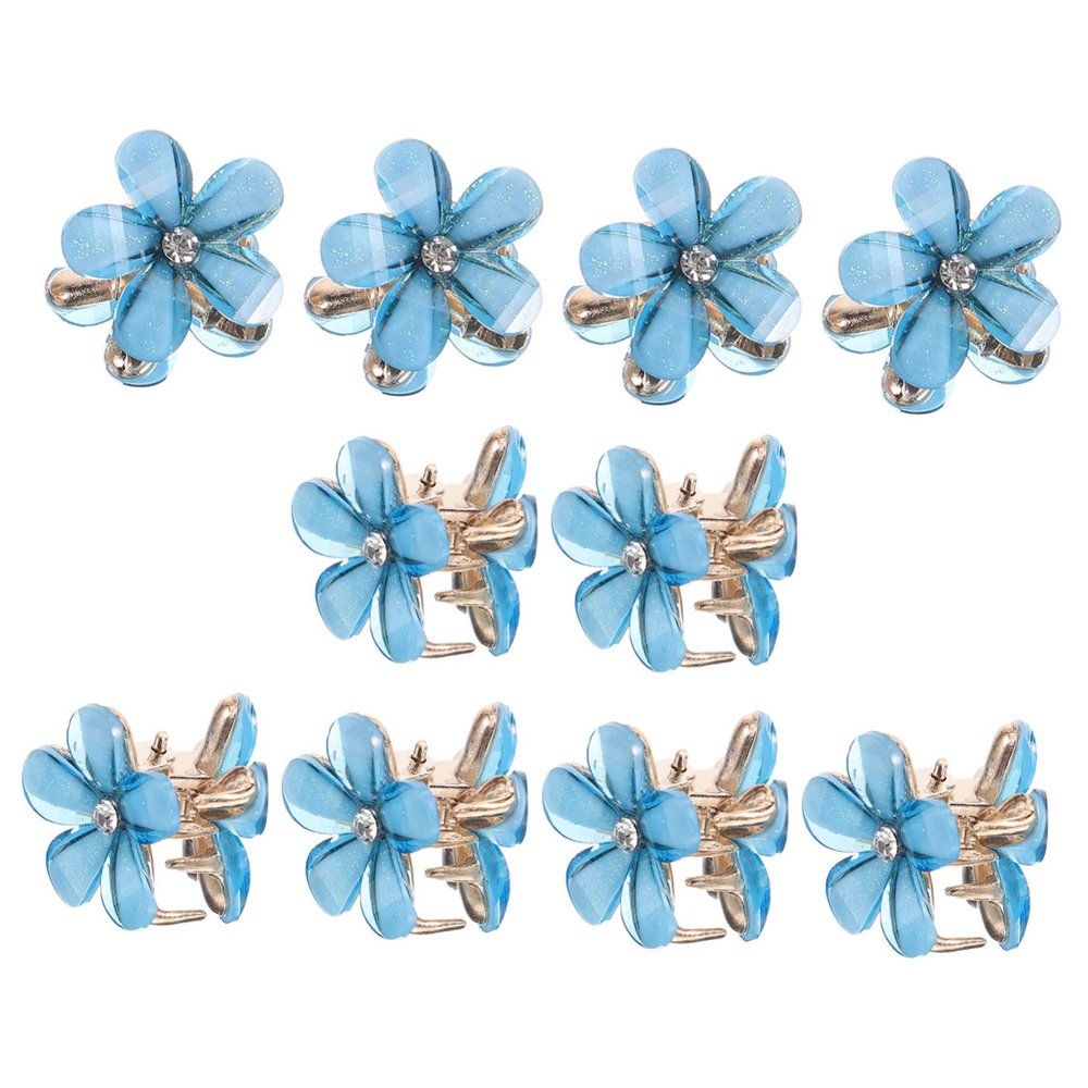 10Pcs Mini Flower Hair Clips for Thick Thin Hair Durable Claw Clips Charming Floral Accessories for Daily Hairstyles for Women