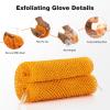 1 Pack Authentic African Net Sponge with Handles, Mesh Body Scrubber, Exfoliating Sponge for Gentle Cleansing & Back, Durable, Portable Bath Sponge (Orange) view 3