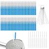50pcs Shower Head Cleaner Brush, 2 Styles Shower Head Cleaning Brushes with 10 Multi-Sized Unclogging Needles Cleaning Tools for Tiny Nozzle Opening Gaps (Blue) view 1