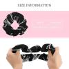 Fashion Big Glossy Scrunchie, Black And White Dinosaur Skull Skeleton Thick Hair Ties Ponytail Holders Scrunchies view 2