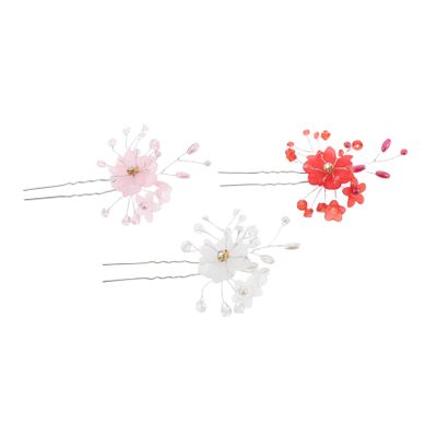 3Pcs Bridal Hair Pins U Shaped Vintage Flower Design Wedding Accessories and Elegant Chinese Style Hairpins for Traditional Weddings