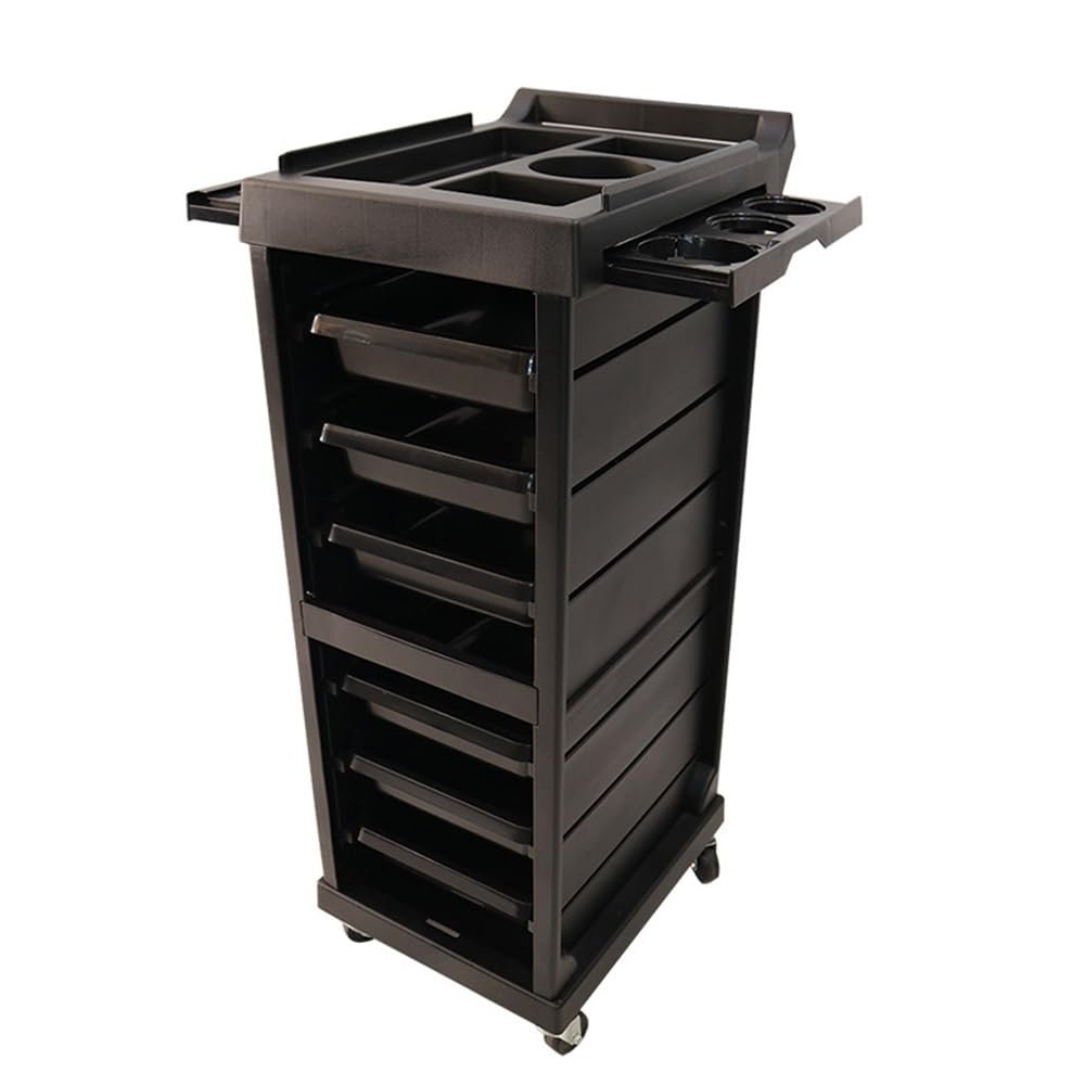 Barber Shop Salon Cart with Lock, 6-Layer Multi-Function Salon Trolley Cart with Wheels, Beauty Tool Organizer for Hair Stylists, Rolling Salon Station Storage Cabinet(B)