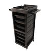 Barber Shop Salon Cart with Lock, 6-Layer Multi-Function Salon Trolley Cart with Wheels, Beauty Tool Organizer for Hair Stylists, Rolling Salon Station Storage Cabinet(B) view 1