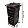 Barber Shop Salon Cart with Lock, 6-Layer Multi-Function Salon Trolley Cart with Wheels, Beauty Tool Organizer for Hair Stylists, Rolling Salon Station Storage Cabinet(B) view 2