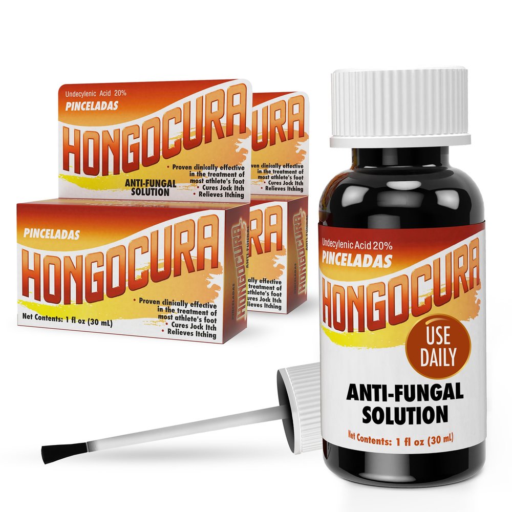 HONGOCURA Antifungal Nail Brush for Athletes Foot, Toenails & Fingernails | Precision Applicator for Nail Fungus & Ringworm Relief | Fast-Drying, Non-Greasy Liquid Formula | 10 mL | 2-Pack