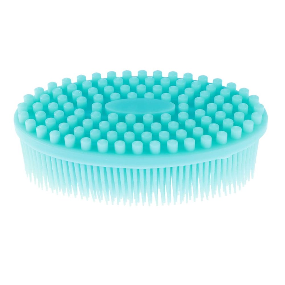 2Pcs Silicone Bathing Massage Scrubbers Blue Pink Cleaning Shower Brushes for Design for All Ages Portable Durable Silicone for Home Travel