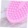 2Pcs Silicone Bathing Massage Scrubbers Blue Pink Cleaning Shower Brushes for Design for All Ages Portable Durable Silicone for Home Travel view 4