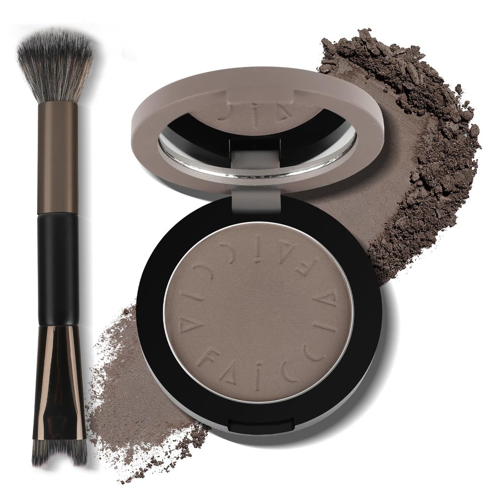 Cool Toned Contour Palette with 2 IN 1 Nose Contouring Brush & Mirror, Delicate TextureMulti-Purposes & BuildableLong Lasting, Grey Contour Powder Suitable for Cool Toned Fair Skin
