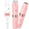Beanify 2-in-1 Painless Womens Electric Razor & Bikini Trimmer with LED Display, 2026 Waterproof Wet/Dry Rechargeable Electric Shaver with Dual-Head for Ladies Pubic, Bikini Underarm Leg Arm view 1