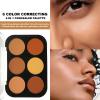 Corlo Contour Palette Concealer Correct, 6 Colors Cream Concealer Full Coverage Foundation Palette for Dark Circles Makeup (Dark) view 3