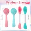 4 Pack Silicone Face Brush Face Masks Skincare Brush Silicone Manual Facial Cleansing Brushes Soft Facial Brushes for Women and Men view 2