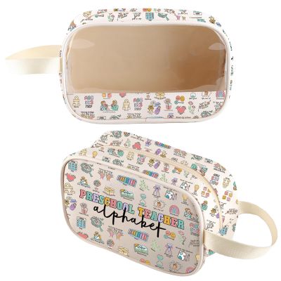 MNIGIU Preschool Teacher Clear Makeup Bag Daycare Teach Gift Nursery Teach Appreciation Gift (Pre Teacher Clear Bag)