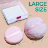2pcs Powder Puffs, 6'' Body Powder Puff and 5'' Dusting Powder Puff and Container, Extra Large, Fluffy Soft, Washable, Reusable view 2