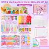 137 PCS Spa Party Supplies For Girls, Include Face Mask, Bath Bombs, Hand Cream, Eye Mask, Lip Mask, Lipstick, Hairband, Natural & Relaxing Sleepover Spa Gift Kit For 12 People, Gentle Moisturizing view 2