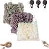 2 in 1 Loofah - Loofah Washcloth for Bar Soap, Exfoliation Soap Bar Loofahs for Body Wash & Smooth Skin (White+Khaki+Coffee) view 1