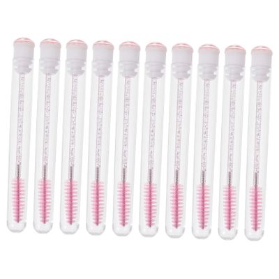 Ipetboom 10Pcs Women Eyelash Brush Mascara Wands with Tube for Eye Makeup Lightweight and Portable Applicators for Delicate Makeup Application