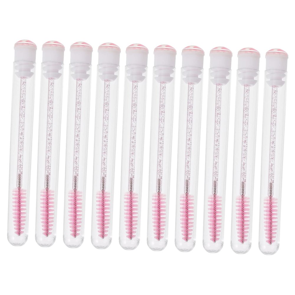 Ipetboom 10Pcs Women Eyelash Brush Mascara Wands with Tube for Eye Makeup Lightweight and Portable Applicators for Delicate Makeup Application