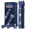 Electric Razor for Men: Manscape Body Trimmer for Mens Gifts, Electric shavers, IPX7 Waterproof, USB-Rechargeable,Replaceable Blade, Blue view 1