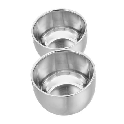 BELLIFFY 2pcs Stainless Steel Shaving Bowl Double Layer Unbreakable Shaving Soap Mug for Efficient Lather Creation Travel Elegant Design for Men