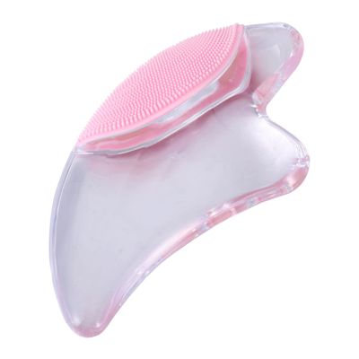 Healvian 1Pc Pink Crystal Gua Plate Transparent Facial Scraping Tool for Massage Therapy Smooth Edges for Comfortable Skin Care and Cleansing