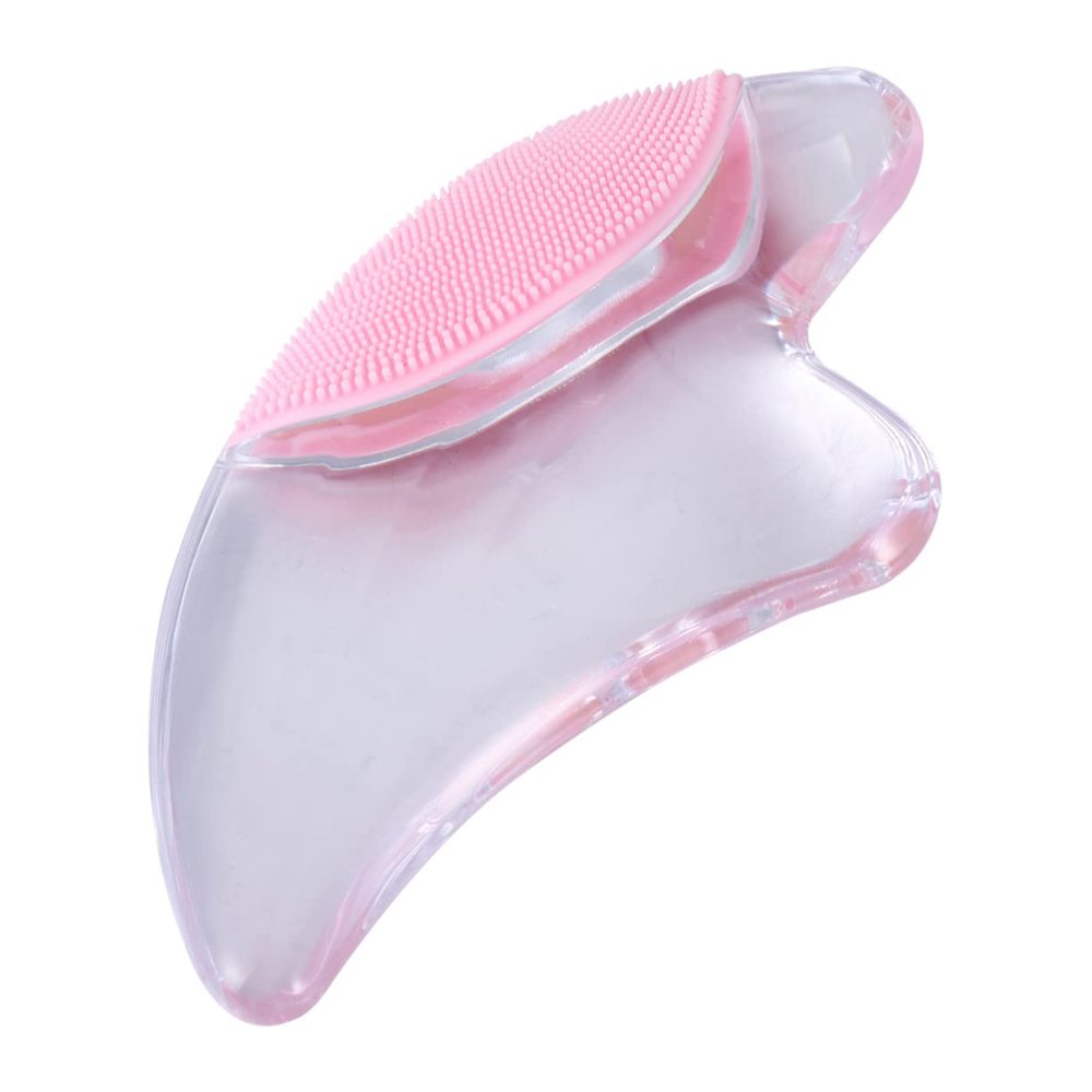 Healvian 1Pc Pink Crystal Gua Plate Transparent Facial Scraping Tool for Massage Therapy Smooth Edges for Comfortable Skin Care and Cleansing