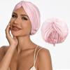 Adjustable Silk Satin Hair Bonnet for Sleeping with 5% Mulberry Silk  Double Layer Hair Cap for Women & Men, Extra Smooth Night Cap for Curly, Braided, Natural Hair  Silk Shower Cap (Pink) view 1