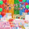 160 PCS Spa Party Supplies For Girls, Kids & Family, Include Face, Eye, Lip & Foot Care, Sleepover Birthday Party Favors With Banner, Balloons, Fringe Curtain, Spa Birthday Gift Set For 12 People view 1