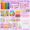 160 PCS Spa Party Supplies For Girls, Kids & Family, Include Face, Eye, Lip & Foot Care, Sleepover Birthday Party Favors With Banner, Balloons, Fringe Curtain, Spa Birthday Gift Set For 12 People view 2