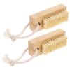 HAKIDZEL 2pcs Nail Cleaning Brush Bamboo Sisal Brush for Fingernails Soft Nail Scrubber for Cleaning Dead Skin Removal Ergonomic Handle view 1