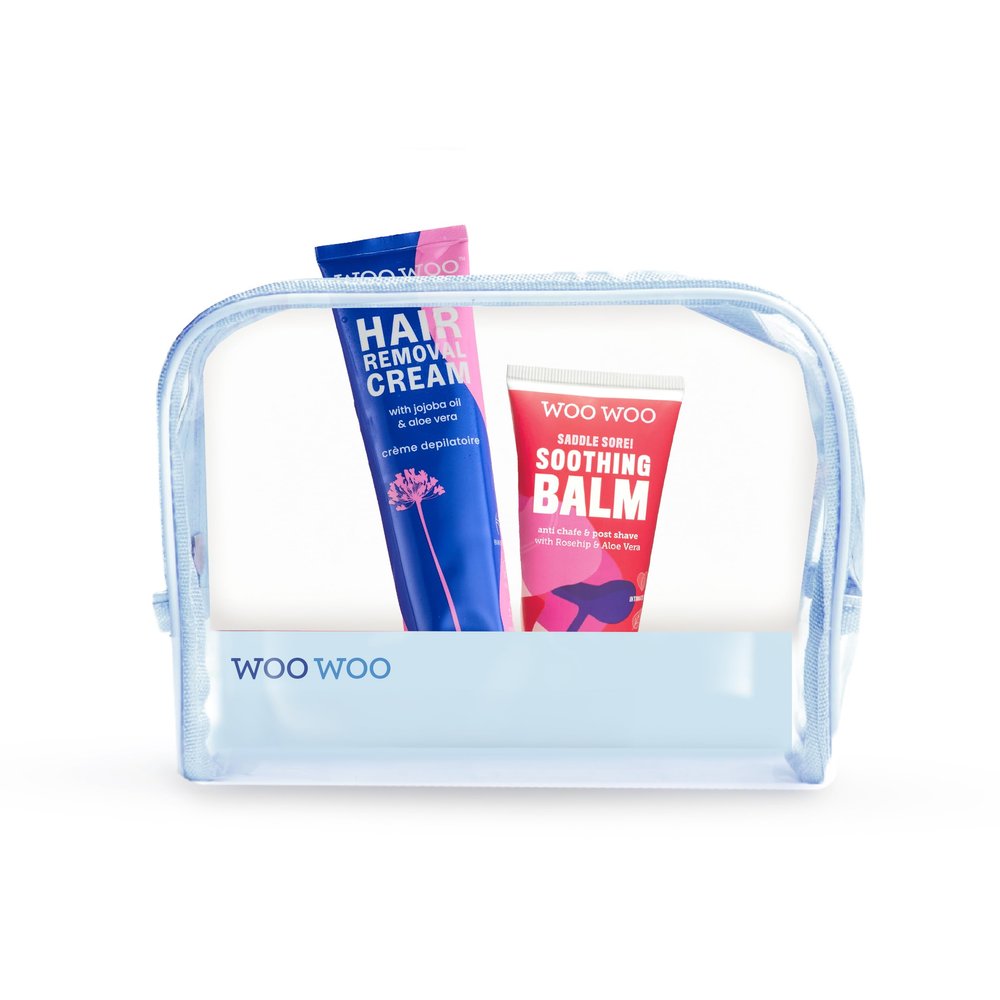 WooWoo SOS Set - Vegan Hair Removal & Soothing Balm Duo for Women | Tame It! In-Shower Hair Removal Cream & Saddle Sore! Post-Shave Balm with Aloe Vera & Jojoba Oil for Sensitive Skin