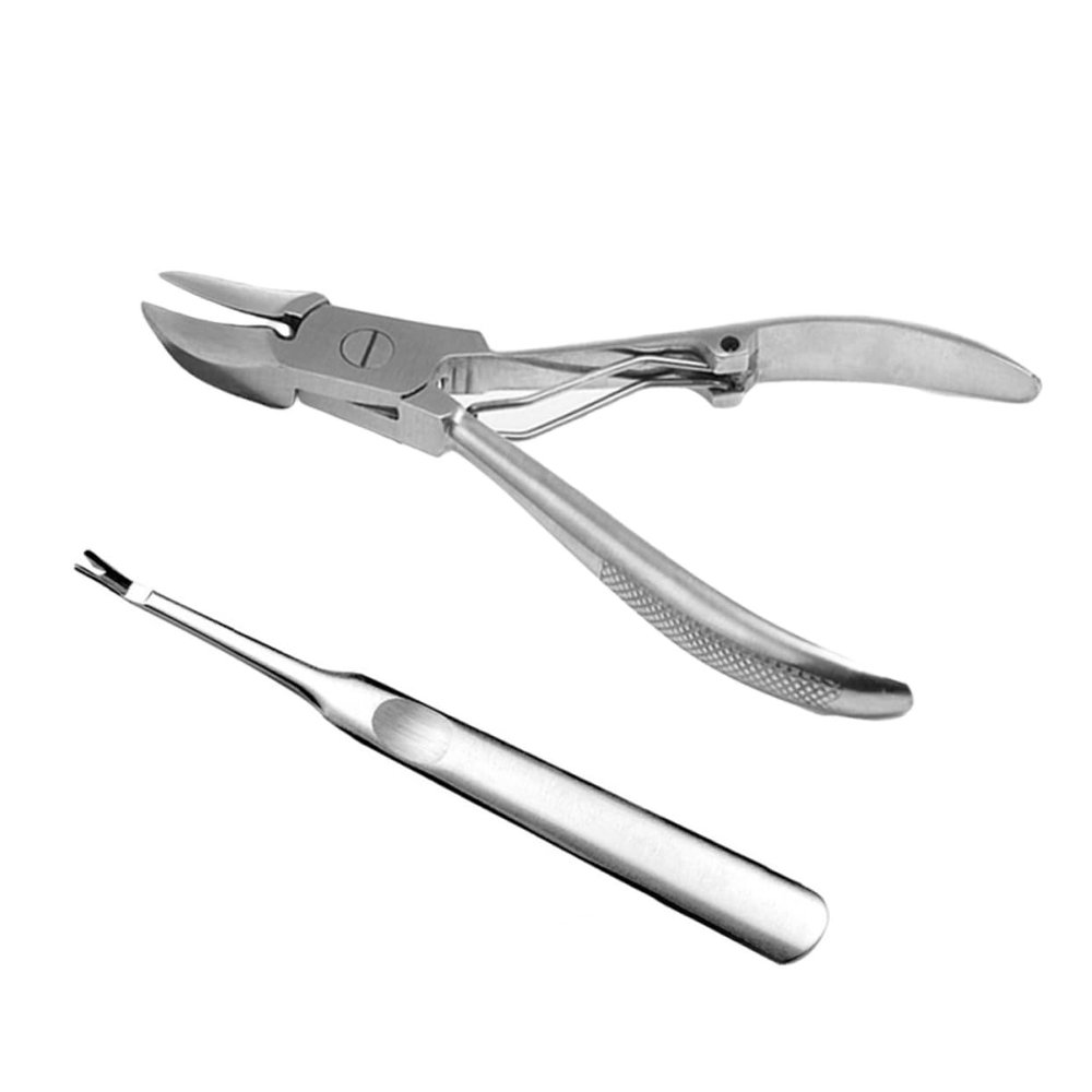 Beavorty Stainless Steel Nail Clipper Set 2PCS Cuticle Nippers with Pusher for Portable Manicure and Pedicure for Fingernails and Toenails