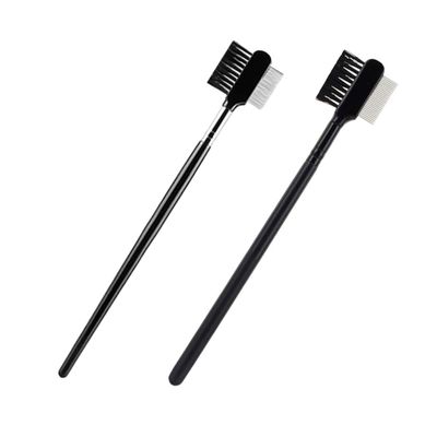 MUCKLILY 2PCS Eyebrow and Eyelash Comb Set Portable Dual-Head Makeup Brushes for Eyebrow Shaping and Eyelash Styling for Personal Use
