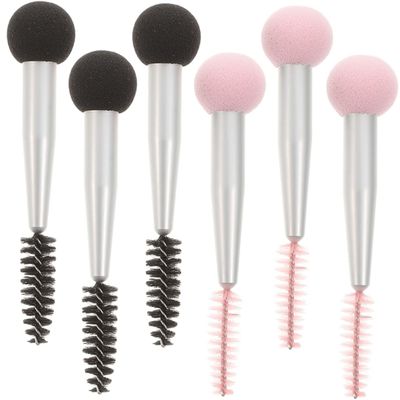 Beaupretty 6Pcs Double Head Makeup Sponge Brush Mushroom Head Applicator for Foundation Eyebrow Eyelash Styling Comfortable Grip Versatile for Various Cosmetics for Makeup