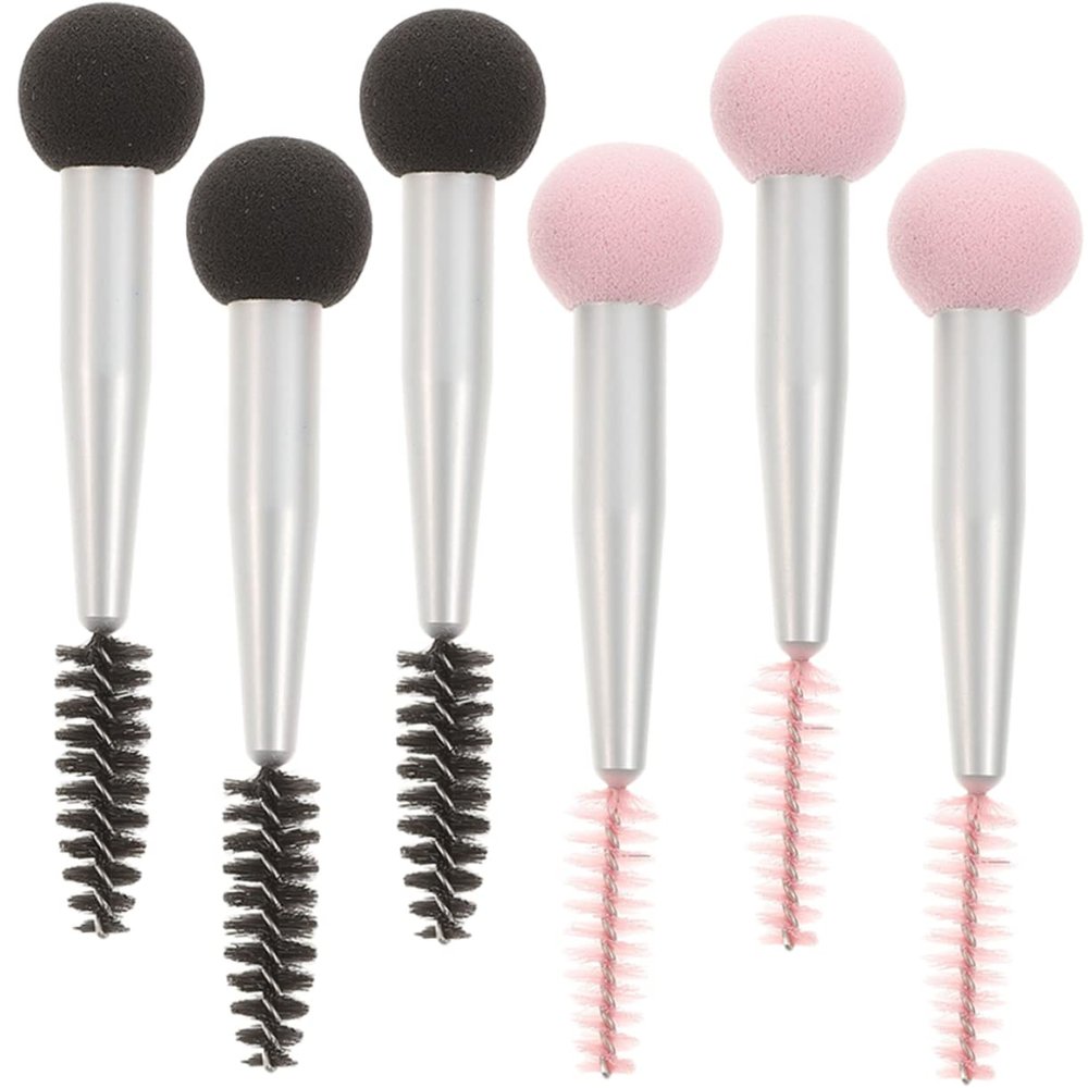Beaupretty 6Pcs Double Head Makeup Sponge Brush Mushroom Head Applicator for Foundation Eyebrow Eyelash Styling Comfortable Grip Versatile for Various Cosmetics for Makeup