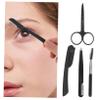 WOONEKY 1Set Eyebrow Grooming Tools Kit with Razor Scissors Tweezers Brush for Shaping and Trimming Eyebrows Ergonomic Design for Easy Daily Use view 4