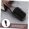MUSISALY Beard Brush Set Beech Wood Hair Styling Brush Soft Bristles for Men for Beard Grooming and Care for Daily Use and Travel view 4