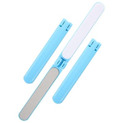 Beavorty Double-Sided Stainless Steel Nail Files Set for Natural Nails Compact Folding Manicure Tools for Women Professional Polishing and Trimming Files