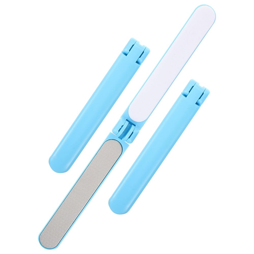 Beavorty Double-Sided Stainless Steel Nail Files Set for Natural Nails Compact Folding Manicure Tools for Women Professional Polishing and Trimming Files