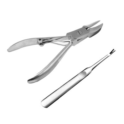 NOLITOY 2Pcs Stainless Steel Nail Clippers Cuticle Nipper Pusher for Manicure Pedicure Durable Resistant Cuticle Cutter for Fingernails Toenails