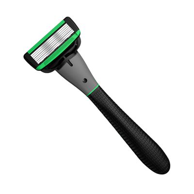 PartyKindom 7-Layer Safety Razor Set for Men Manual Razor Rubber Handle Compatible Replacement Blades for Smooth Shaving