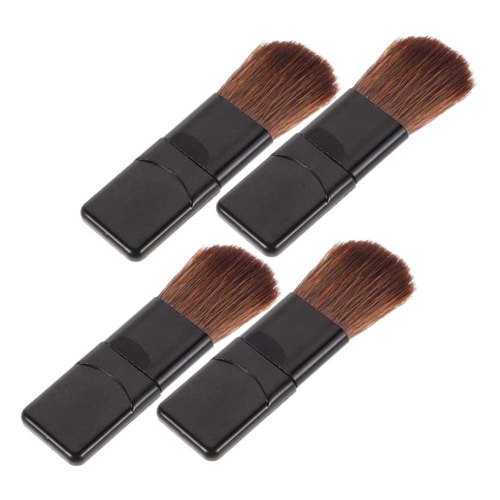 Beatifufu 5pcs Mini Travel Makeup Brush Set Small Flat Blush Brush Portable Foundation Loose Powder Applicators for-the Essentials