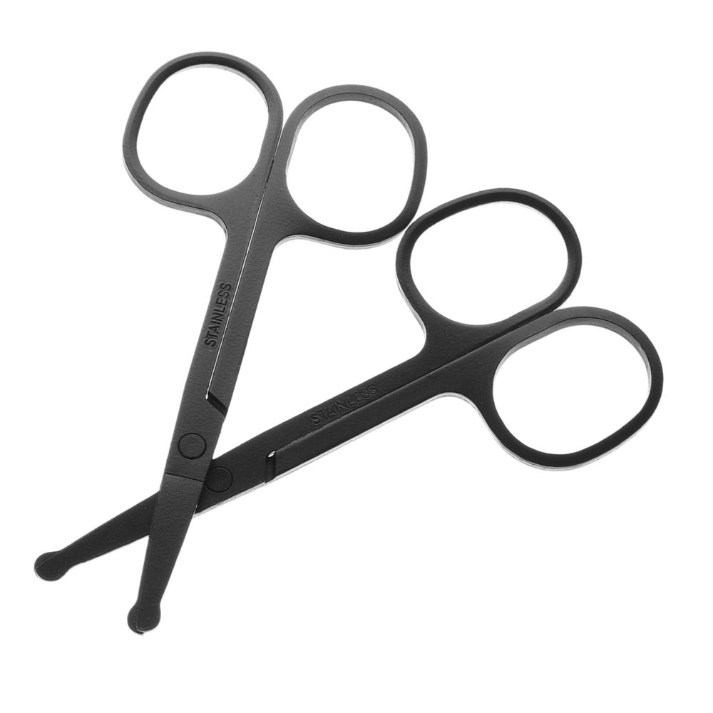 BIUDECO 2pcs Nose Hair Scissors Rounded Tips Portable Precision Trimmer for Men Women Safe Facial Hair Maintenance