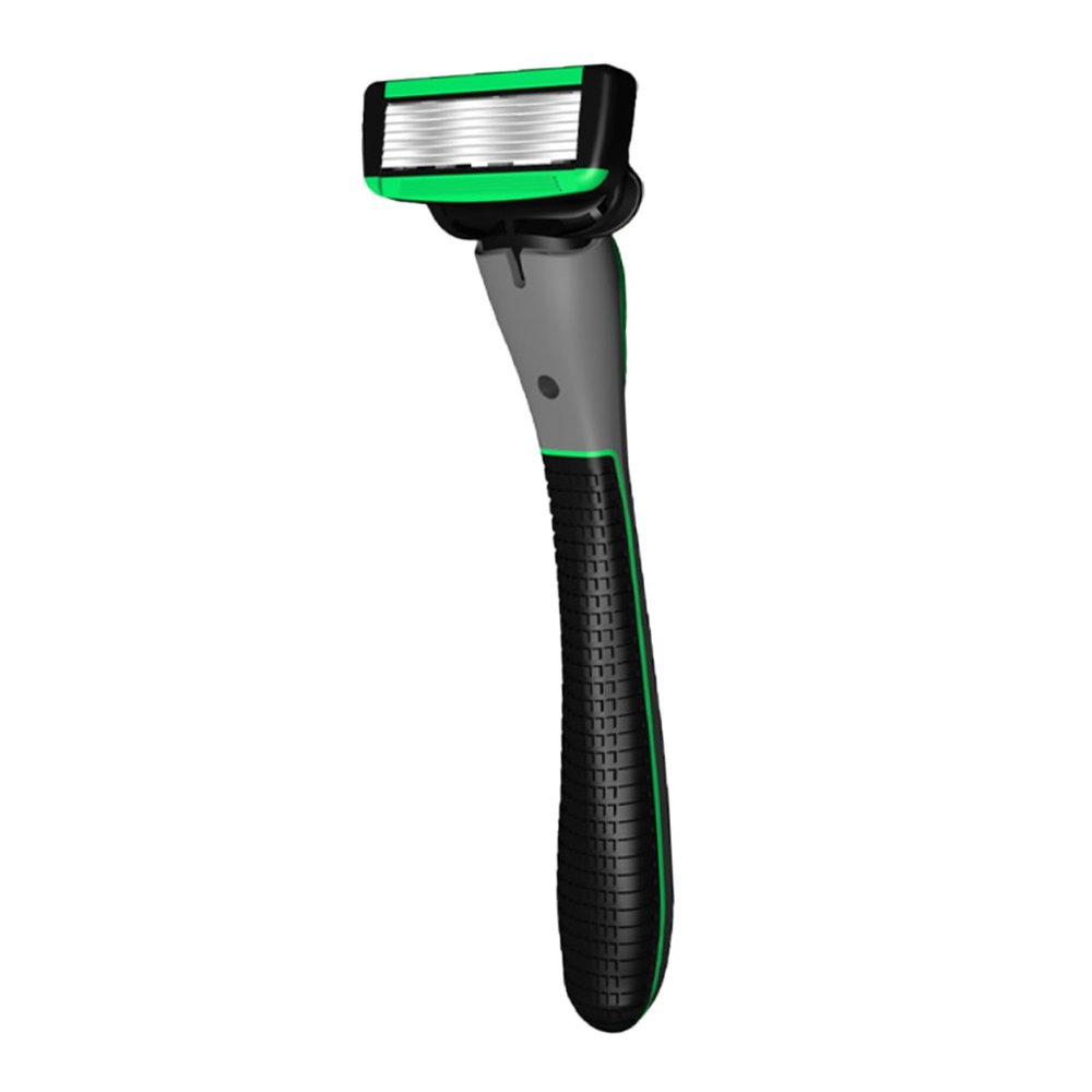 VICASKY 7-Blade Safety Razor for Men Manual Razor Rubber Handle Replaceable Blades for Smooth Shaving for Personal Grooming and Hair Removal