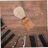 TOVINANNA Retro Beard Shaving Brush with Wooden Handle Natural Boar Bristle Travel-Friendly Grooming Tool for Shaving Cream and Soap for Men view 4