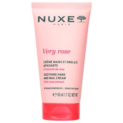 Nuxe Very Rose Hand and Nail Cream, Hydrating & Soothing Hand Moisturizer with Rose Oil Extract, Aloe Vera and Glycerin, 1.7 Fl Oz