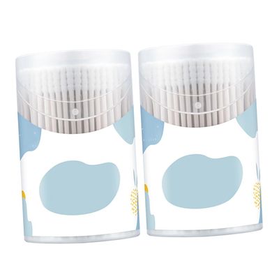 Beaupretty Baby Cotton Swabs 2 Boxes of 400PCS Double-ended Cleaning Cotton Sticks Soft and Gentle for Ear and Nose Cleaning for Infants and Toddlers Biodegradable Paper Stick