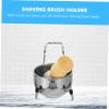 FOYTOKI 3-Piece Stainless Steel Shaving Bowl Rack Set for Men Beard Brush Storage Stand Facial Cleaning Appliance Shaving Brush Holder view 3