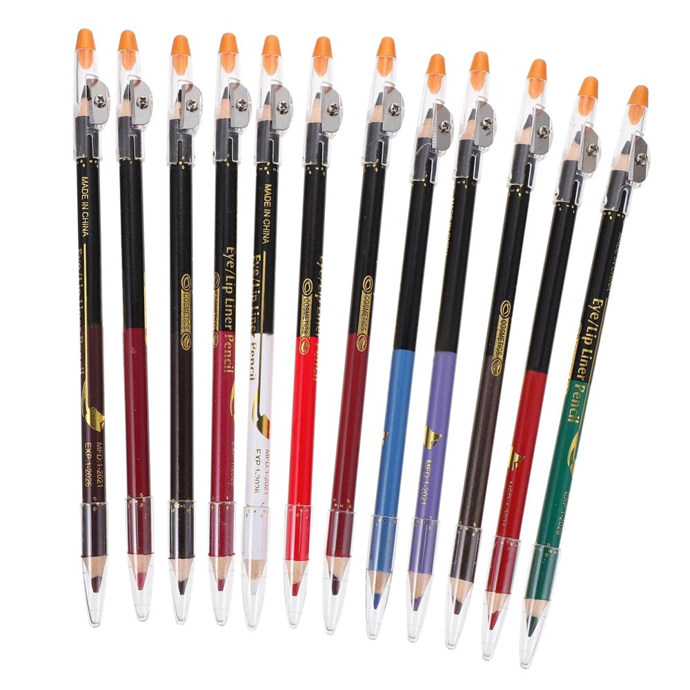 BIUDECO 12pcs Eyebrow and Lip Liner Set Colors Makeup Pencil Sharpener Natural Lip Line Matte Look